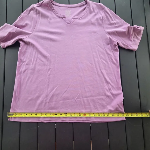 L.L. Bean Lavender V-Neck Top - Picture 3 of 5